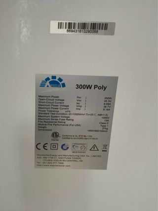 7 Paneles Solares 300W | Perfecto Estado