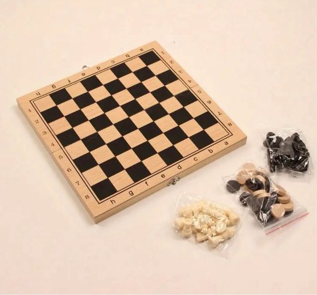 Set de ajedrez de madera 3 en 1