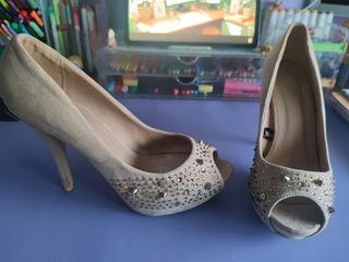 Zapatos de tacón beige 38 MaryPaz