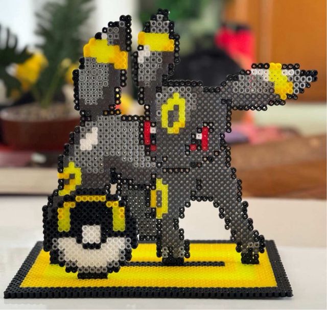 👾 Ombrello con perline Hama ⚫️🟡