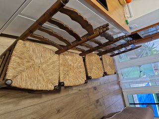 4 Sillas mimbre antiguas