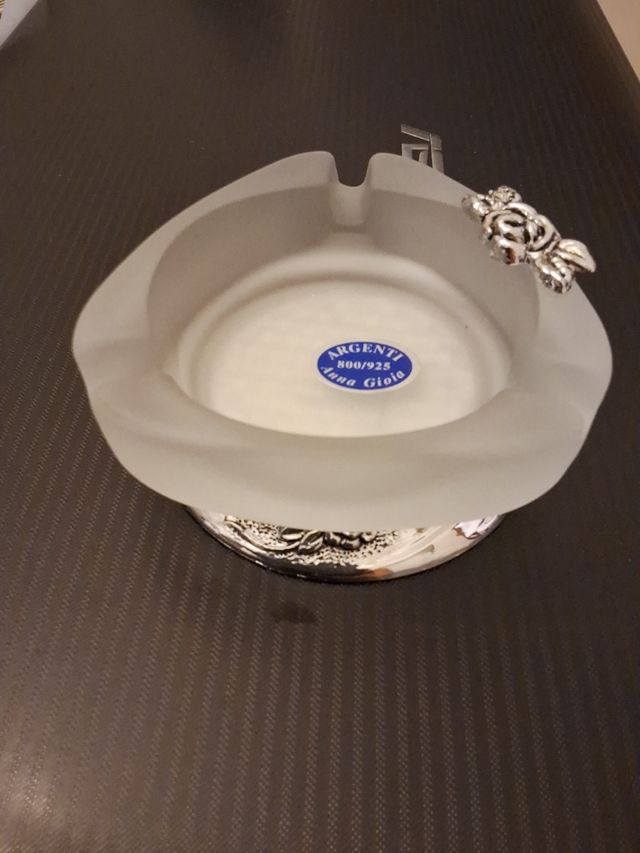 Portacenere vetro e argento
