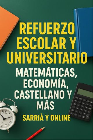 CLASES REFUERZO ESCOLAR Y UNIVERSITARIO