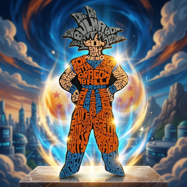 Goku - Dragon Ball - Calligrama 3D