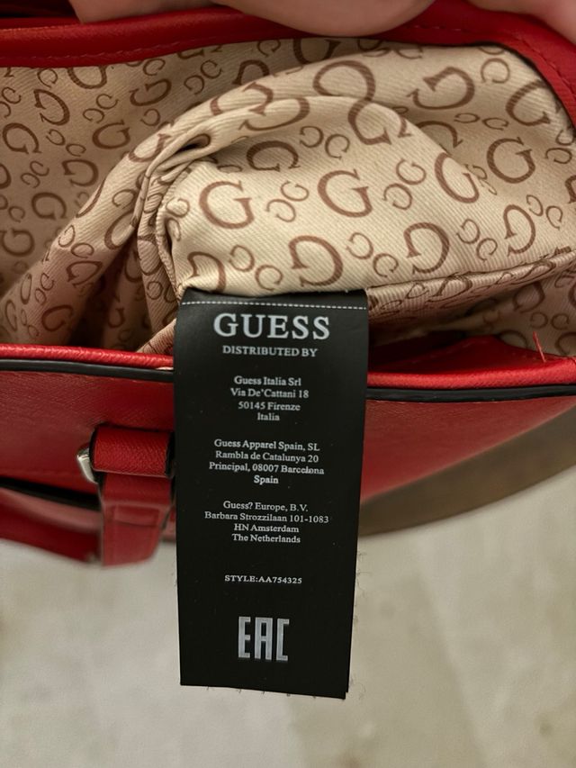 Bolso shopper rojo Guess