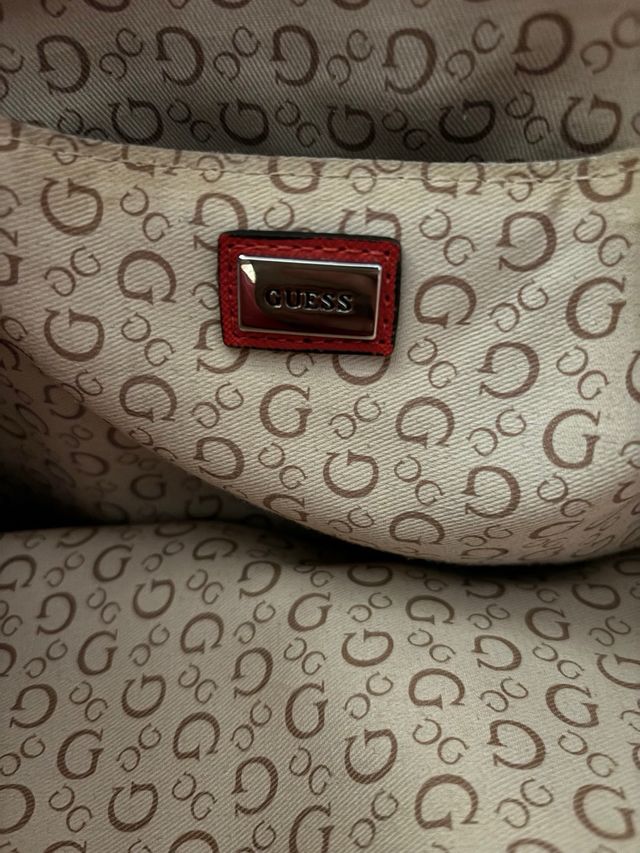 Bolso shopper rojo Guess