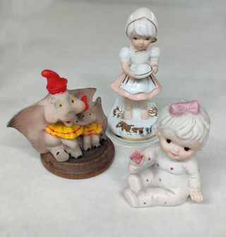 Lotto 5 statuette bomboniere vintage in porcellana