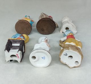 Lotto 5 statuette bomboniere vintage in porcellana