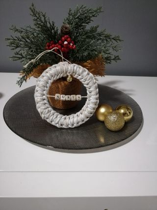 Bola Adorno Navidad macramé con nombre