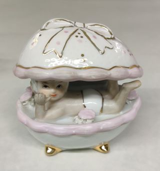 Lotto 3 statuette bomboniere vintage in porcellana