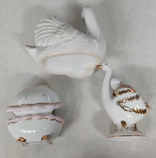 Lotto 3 statuette bomboniere vintage in porcellana