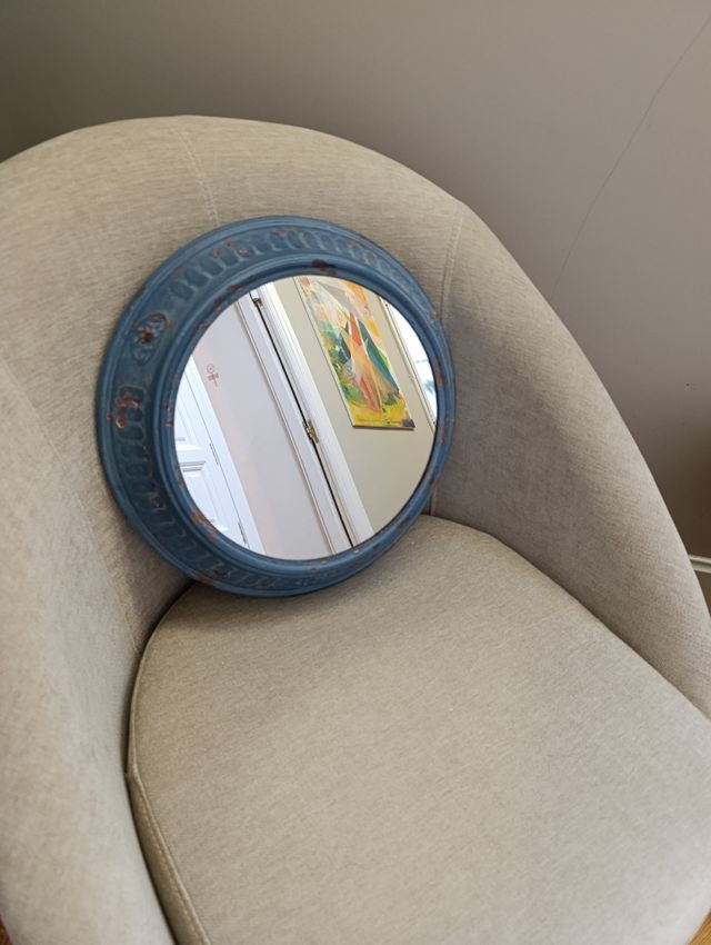 Espejo redondo azul nuevo