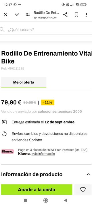 Rodillo para bicicleta 
