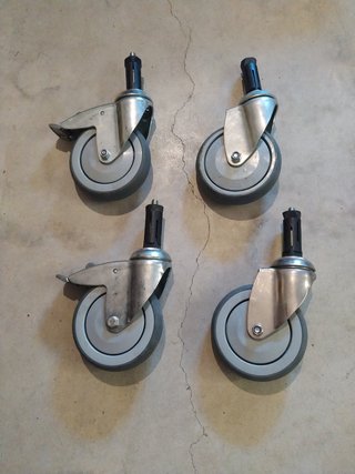 4 ruedas giratorias 125 mm con soporte