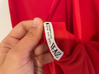 Vestido largo rojo Zara