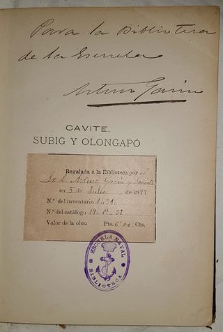 Libro antiguo Guerra de Filipinas