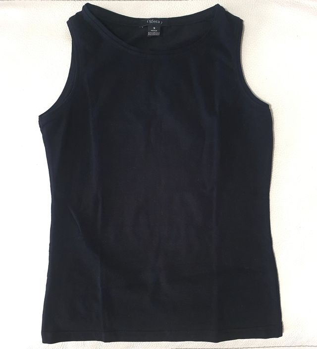 Lote 2 camisetas sin mangas negra-naranja Sfera XS