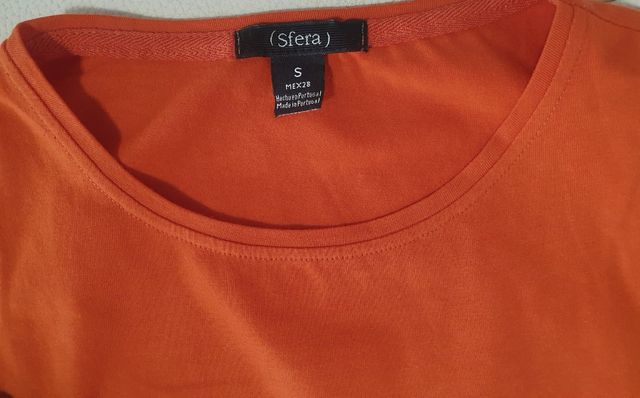 Lote 2 camisetas sin mangas negra-naranja Sfera XS