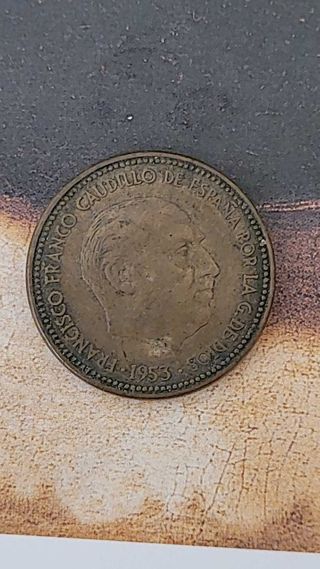 Moneda de 2.50 pts 1953 estrella☆ 1956