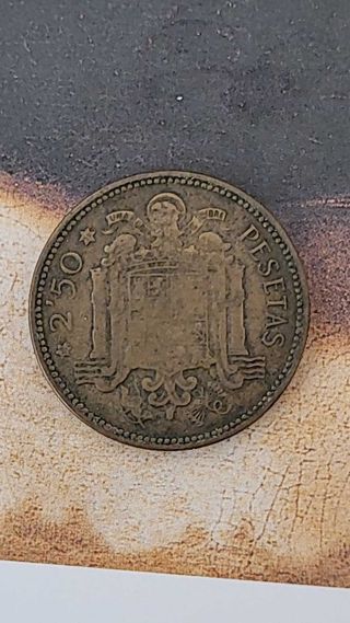 Moneda de 2.50 pts 1953 estrella☆ 1956