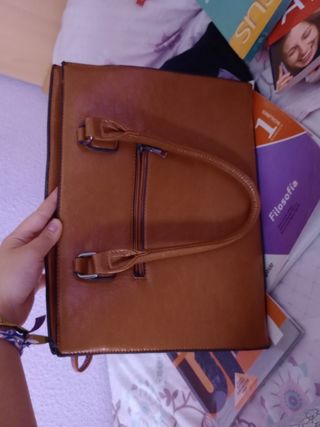 Bolso marrón grande estampado piel de lagarto