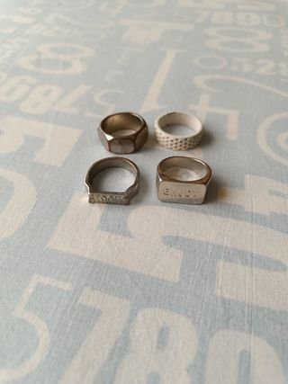 OFERTA Pack 4 Anillos Acero