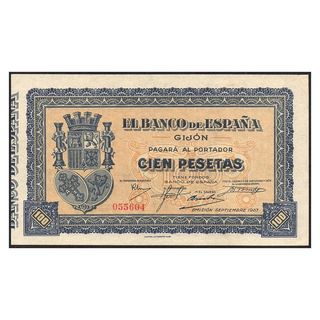 España 1937. 100 pesetas. Banco de España. Gijón