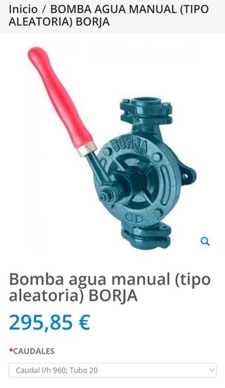 Bomba de agua manual Borja N⁰2 OFERTA
