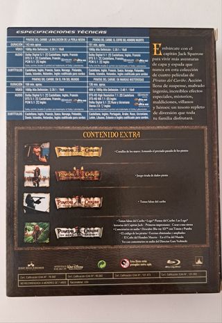 Pack Piratas del Caribe (Blu-ray) 4 peli