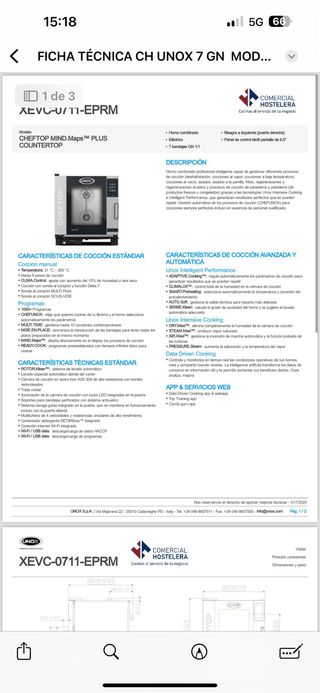 Horno eléctrico UNOX CHXEVC0711EPRM