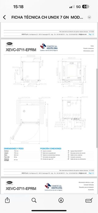 Horno eléctrico UNOX CHXEVC0711EPRM