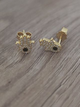 Pendientes mano de Fátima plata