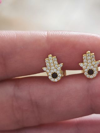 Pendientes mano de Fátima plata
