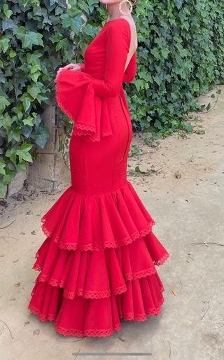 Traje de flamenca rojo mujer