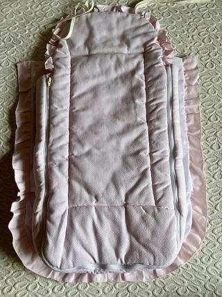 Saco capazo piqué rosa/beige