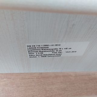 Cuna 40x170 convertible en cama + colchón