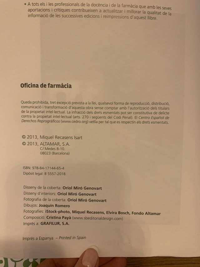 Libro Farmacia y Parafarmacia