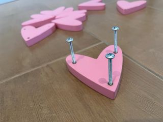 Tiradores Corazones Rosas Flexa 8 unidades