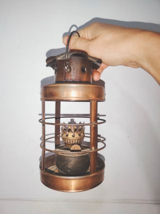 Antiguo farol linterna candelabro cobre barco