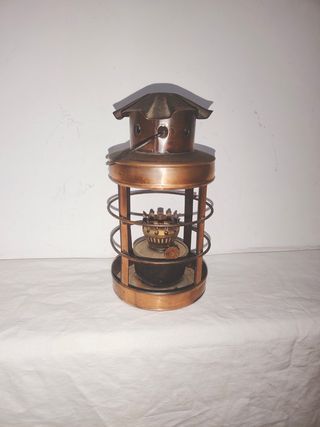 Antiguo farol linterna candelabro cobre barco
