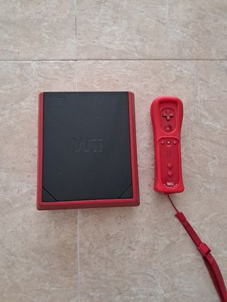 Wii mini roja + mando y cables