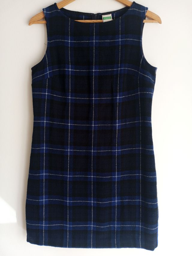 Vestido cuadros azules escocés