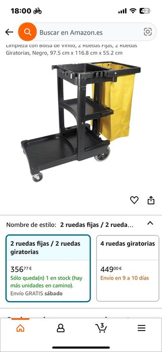 Carro de Limpieza con Bolsa de Vinilo Rubbermaind