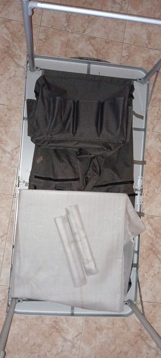 Mesa cocina camping con almacenamiento