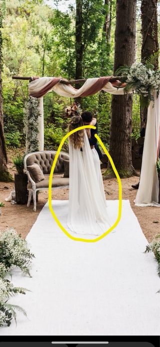 Capa de seda natural vestido de novia