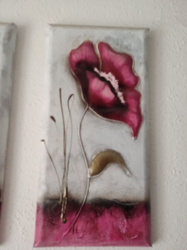 3 Cuadros Tríptico Decorativo Flores