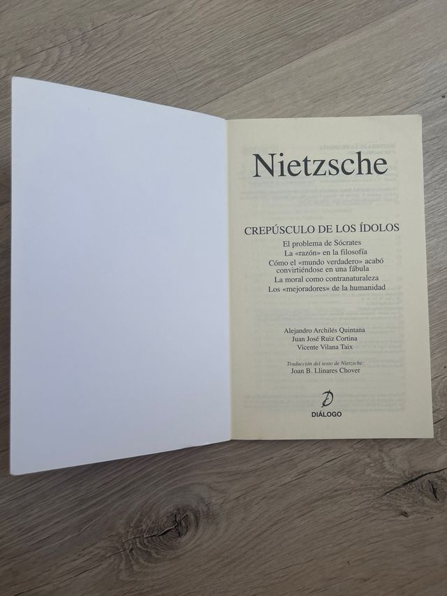 CREPÚSCULO DE LOS ÍDOLOS