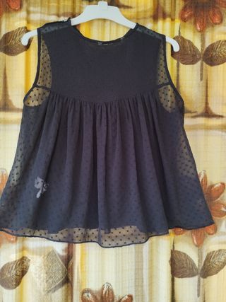 Blusa top bordado Zara