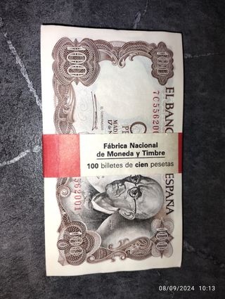 Serie de 100 billetes de 100 pts .