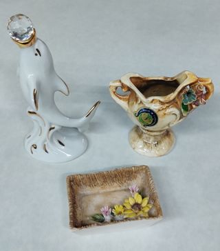 Lotto 6 oggetti vintage in porcellana Capodimonte